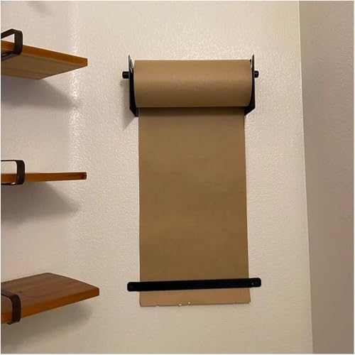 LNNW Kraft Paper Dispenser Wall Mounted Kraft Paper Roll Display, Note Paper Dispenser & Cutter for Note Writing/Grocery List/Kids Drawing Decorative Message Boards for Wall(67cm/26.4in Wide)