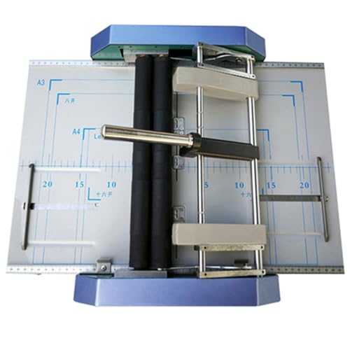 YDBMY A3 Booklet Making Machine, Automatic Paper Folding Machine, Saddle Stitch Flat-Clinch for Card Folder Color Pages