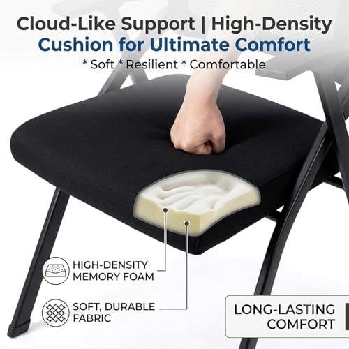 2 PACK Heavy Duty Folding Office Conference Chair with Armrest Mesh Back