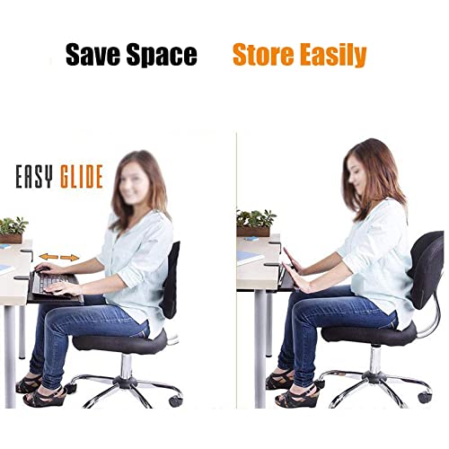 Keyboard Tray Under Desk Keyboard Tray Clamp On - Under Desk Sliding Drawer Platform For Keyboard And Mouse Storage Shelves,Pull-Out Tray 52/65/75X25Cm,Ergonomic,Easy Assembly.White-65*25Cm(26*10Inch
