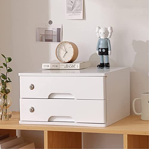 SDVantage Solid Wood Desktop File Cabinet with Lock Flat File Cabinet Storage for Desktop Nization and Data Security Desktop Storage Box with Dividers for Office Supplies and Docum,C2 Drawer