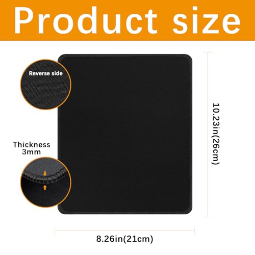 Anpuimult 30 Pack Black Mouse pad Bulk with Stitched Edge,10.2x8.3inches 3mm Thickness Premium Textured Non-Slip Rubber Base Washable for Office and Home Use