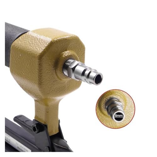 Oil-Free Pneumatic Staple Gun Heavy-Duty Stapler Pneumatic Upholstery Stapler 20Ga 1022J Air Nailer 10-22mm Length Staples Floor Roofing Framing Nail Gun