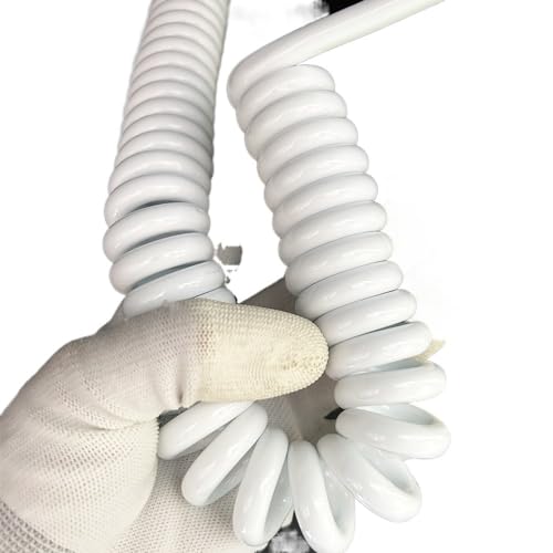 Coiled Mains Flex Curly Spring Cord 2 Core 2.5mm Retractable Power Cable