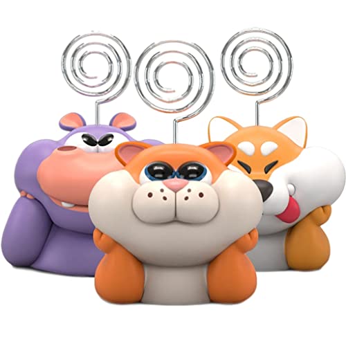 CVXSDFI 3D Cute Animal Card Photo Holder Desk Number Memo Note Desktop Postcard Message Folder