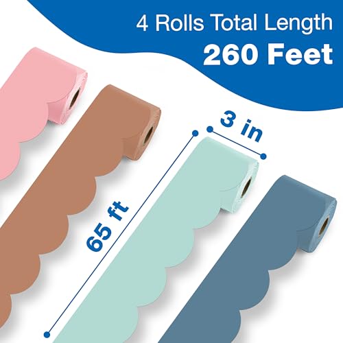 Carson Dellosa Boho Bulletin Board Border Sets for Classrooms, 4 Pack