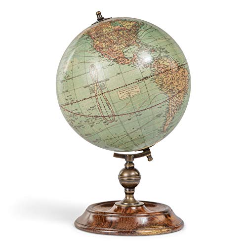 Weber Costello 1921 Classic Stand Globe by Authentic Models - Home Office World Globe with Stand - Spinning Globe Featuring Legendary Cartographers - Desktop Globes for Adults