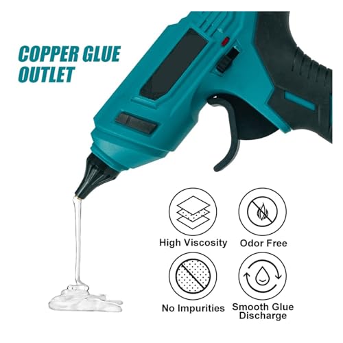 LIBODD Hot Glue Gun Electric Hot Melt Glue Gun for 18V Battery Cordless Electric Glue Grab 11mm Glue Stick Hot Melt Welding Air Gun for DIY Arts, Crafts and Quick Repairs(B)