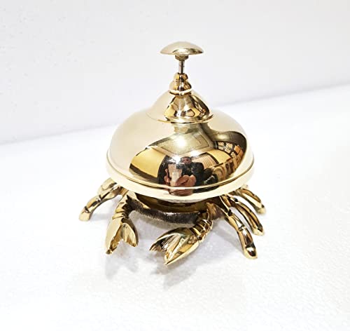 Marine Nautical Store Vintage Decorative Antique Brass Crab Bell Hotel Counter Reception Bell Teacher Desk Bell