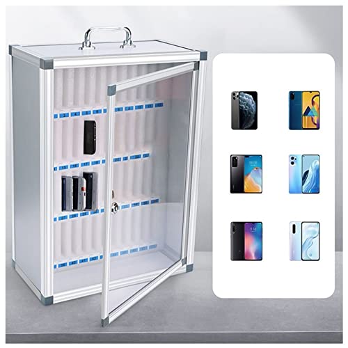 Phone Storage Cabinet 6-60 Slots Aluminum Alloy Wall Phone Box with Lock Pocket Chart Classroom Factory Cell Phone Holder (Color : 12)