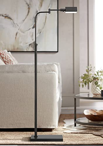 Keegan Dark Bronze Adjustable Swing Arm Pharmacy 54" Tall Floor Lamp