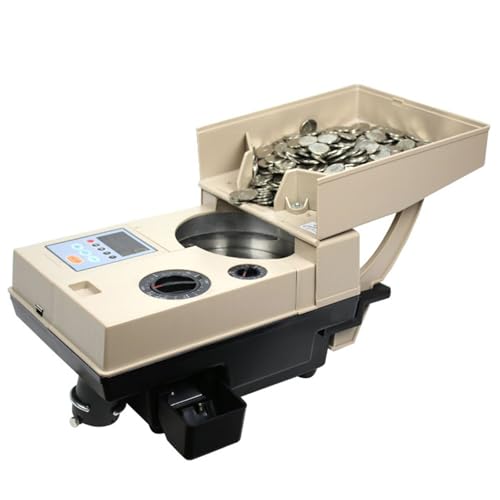 Coin Counter Sorter Machine,Heavy Duty Electric Coin Counter Packager Offsorter,1200 Pieces/Minute, Coin Diameter 15mm~34mm, for Most Coins