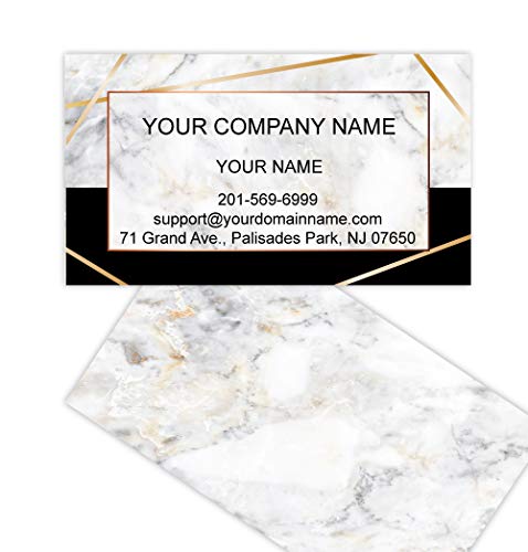 Custom Premium Business Cards, (250pcs to 2,500pcs) - Printed on 16pt(350gsm) or14pt (308gsm) Classic matte paper, Made in The USA (Marble Half)