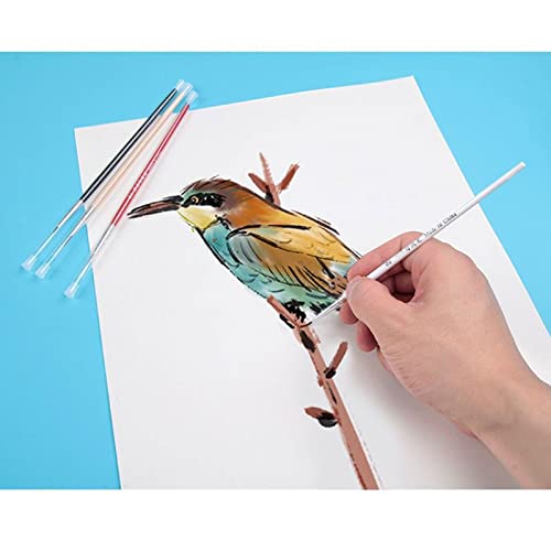 UOHLCX HBJWOV 3 Nylon Brush Hook Cable Professional Pointed Brush for Acrylic Water Color Painting(White-Fruit peach5)