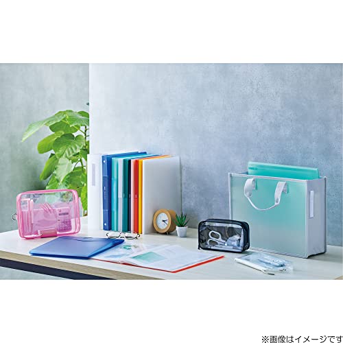 Lihit Lab SOERU A8100-12 Transparent Clear Pen Case, Approx. 20 Pen, Peach Pink