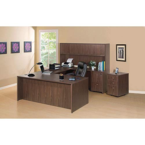Lorell Essentials Series Walnut Credenza Shell
