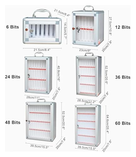 Cell Phone Locker, Cell Phones Storage Cabinet, Aluminum Alloy Pocket Chart Cell Phones Storage Cabinet for Cell Phones Wall-Mounted with A Locked Can Be Carried by Hand(36)