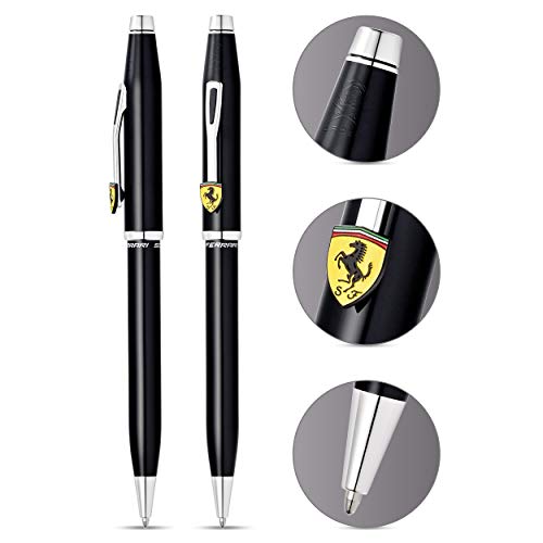 Cross Century II Scuderia Ferrari Refillable Ballpoint Pen, Medium Ballpen, Includes Luxury Gift Box - Black Lacquer