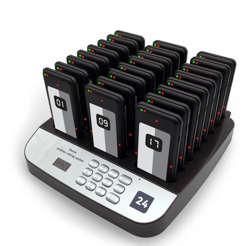24-Count Pagers for Restaurant, Wide Cover Area Food Truck Waiting Beepers
