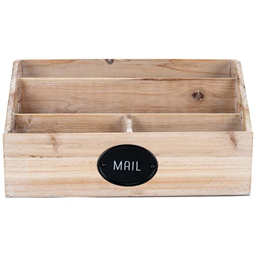Nat & Jules Mail Natural Woodgrain 11.5 x 6 Wood Desk Holder Organizer