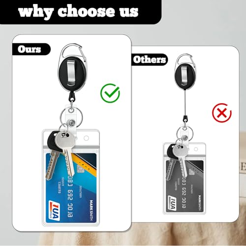 100 Pcs Id Badge Holders with Retractable Reels Clip