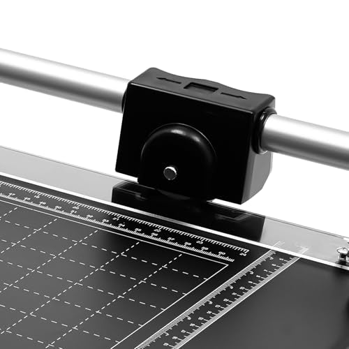 Rotary Paper Trimmer, 24 Inch Manual Precision Rotary Paper Trimmer, Metal Precision Paper Cutter with Pre-Printed Grids, 0-60°Adjustable Cutting Angle