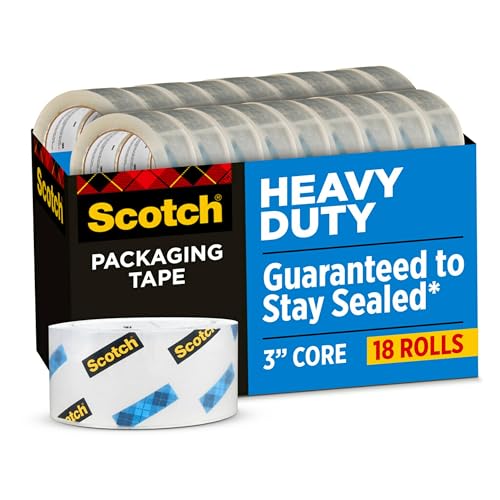 Scotch Heavy Duty Packing Tape Refill, 1.88 in x 54.6 yd, 18 Rolls
