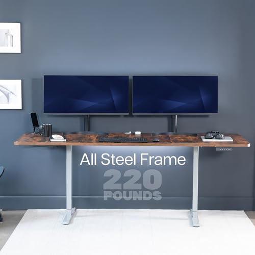 VIVO Rustic Vintage Brown 83 x 30 in Standing Desk, DESK-KIT-E2G84-30N