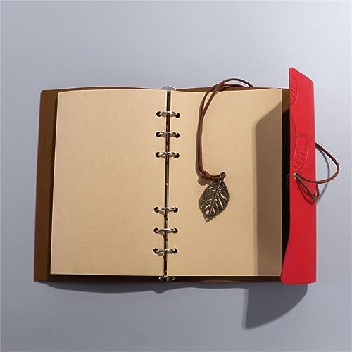 GFHSKRPL Retro Notebook Travel Diary Notebook Stationery Loose-leaf Clip Kraft Paper 6 Pieces
