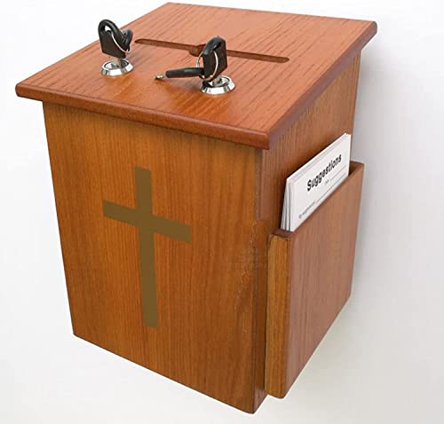 ZEELYDE Donation/Charity/Suggestion Box,Charity Donation Wall Hanging Charity Fundraising Box, Office, Church, Donation, Prayer Wooden Christian Donation Suggestion Box