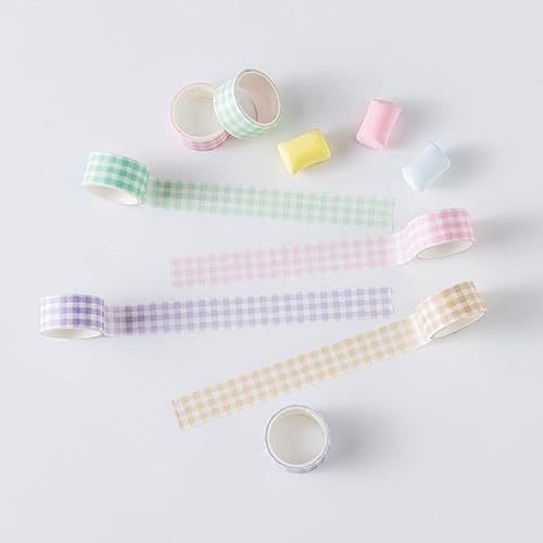 QERTYHJK Color Grid Washi Tape Set Adhesive DIY Scrapbooking Sticker Label Masking