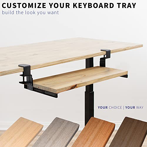 VIVO Black Clamp & 12" Rail Set for DIY Wooden Keyboard Tray, MOUNT-RAIL02H