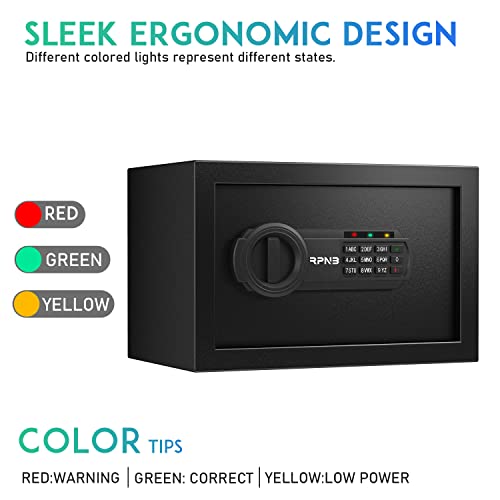 RPNB Small Home Safe Box,Personal Safe,Mini Money Safes for Home,0.3 CuFt
