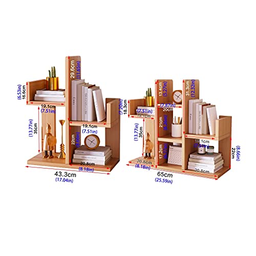 CIRCIR Book Shelf Organizer Tree Bookshelf Bookshelf Desktop Wooden Bookshelf Magazine Rack CD Rack Bookshelf Office File Rack Bookshelf Length 17.0/25.6 inches Bookshelf (Size : A)
