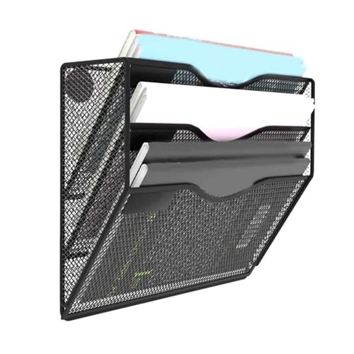 File Rack 3 Tier Magnetic File Holder No Drilling No Mounting Magazine Organizer Cabinets Mail Folder Letter Trays