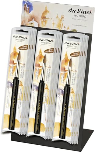 da Vinci Travel Series 1503 Maestro Watercolor Brush, Round Kolinsky Red Sable with Pocket Case Handle, Size 4