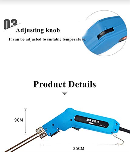 110V Hand Held Electric Foam Hot Cutter Knife Grooving Carving Knife Sculpture Styrofoam Sponge Cutting with Blades & Accessories (With large slotting board)