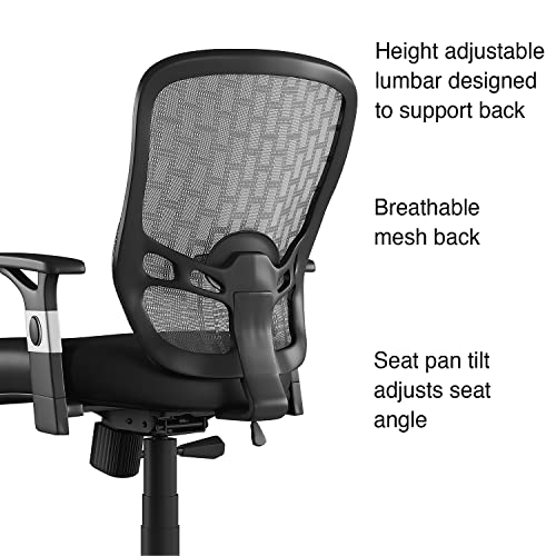 Staples Ergonomic Mesh Task Chair, Black, Swivel Base