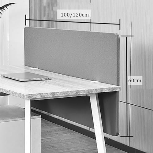 JIQHOHX Sound Proof Dividers Acoustic Desk Divider Desktop Test Acoustic Desk Privacy Panel Standing Cubicle Desk Partition for Reduce Noise (Grey 100x60cm/1pcs)