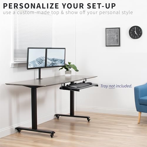 VIVO Black Clamp & 12" Rail Set for DIY Wooden Keyboard Trays, MOUNT-RAIL02