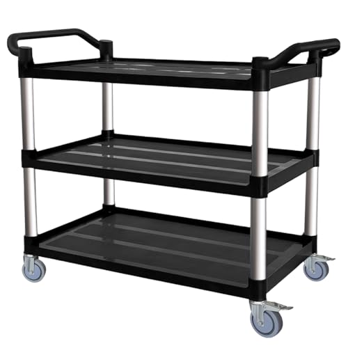Utility Cart with Tangle-Free Wheels, Large Size 3 Tier Restaurant Cart