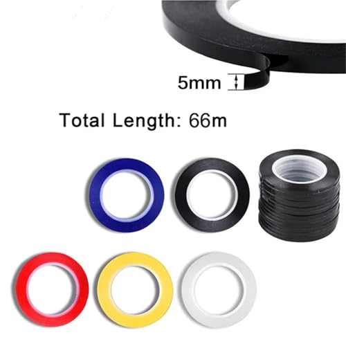 Anenog White Board Tape 10 Roll - 5mm Width 66m Length Self-Adhesive Marking Tapes for Whiteboard for Office(Blue)