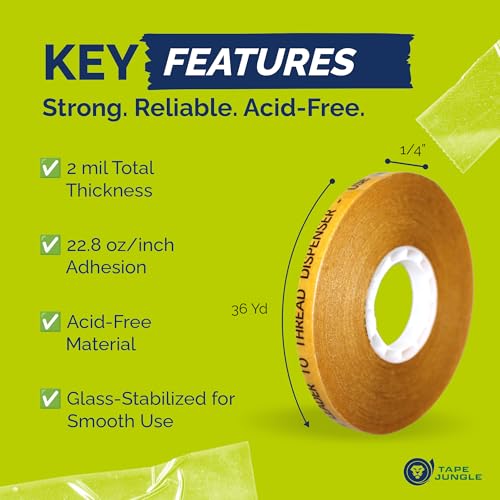 ATG Tape Refills [24 Rolls] 1/4" – Acid Free Double Sided Adhesive Transfer Tape for Pink Advanced Tape Glider & Scotch #714 Dispenser – Perfect for Scrapbooking, Framing, Printing & Craft Projects