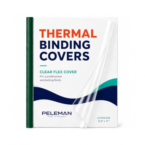 Peleman Thermal Binding Clear Covers with Steel Spine –for Thermal Binding Machines – Formerly Unibind – Used in Real Estate, Education and Various Businesses (Dark Green, 160 Sheets Max - 44/Box)