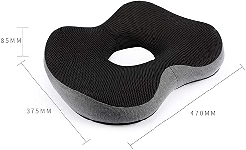 GIENEX Seat Cushion Pillow for Office Chair - 100% Memory Foam Firm Coccyx Pad - Sciatica, Lower Back Pain Relief - Contoured Posture Corrector for Car, Wheelchair, Computer and Desk Chair