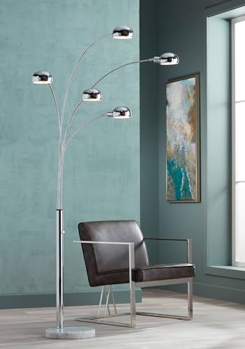 Possini Euro Design Infini 78" Tall Chrome Arc Floor Lamp with Smart Socket