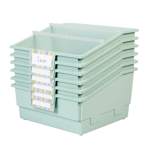 Really Good Stuff Picture Book Classroom Library Bins with Dividers, 6-Pack