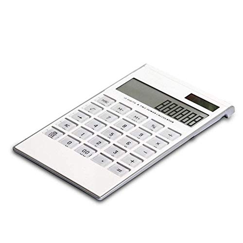 NSUQOA Scientific Calculator Solar Portable Large Screen Display -Thin 12-Digit Power White 183 * 107 * 15mm