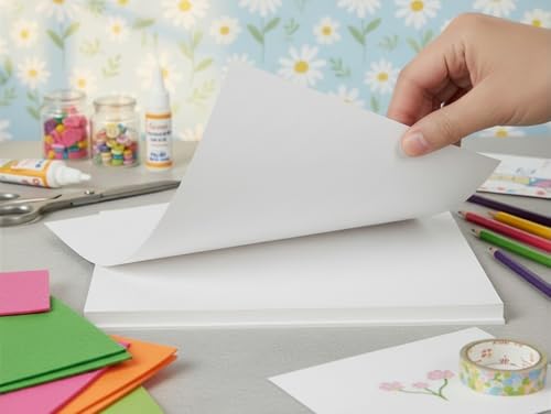 Vellum Bristol Cover Sheets, 67 Pound, (147 GSM) Smooth Finish, 250 Sheets Pack. – Cardstock for Crafting, Printing And More. (10, White, 8.5"x11")