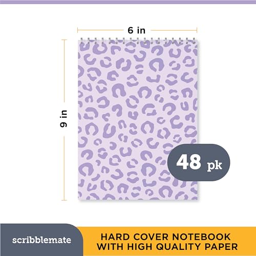 ScribbleMate Steno Pads Spiral 6x9 Assorted Colors Notebooks for Work, 80 Sheets Top Spiral Notepad Stenographer Steno Books (48 Pack, Soft Colors)